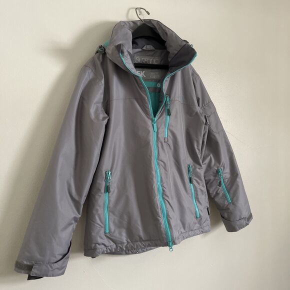 Surfanic Womens Sugar Comet Surftex Insulated Snow Ski Jacket, Gray/Teal- Large - Picture 7 of 12